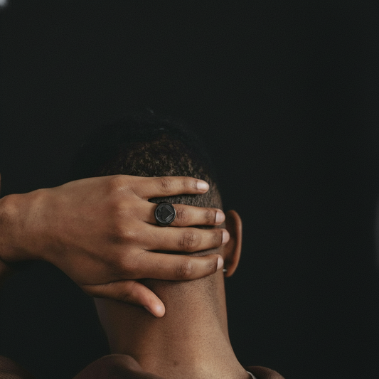 Black lucky spade ring stainless steel poker jewelry for men