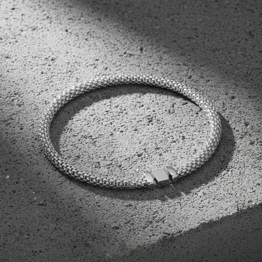 Sterling silver mesh bracelet minimalist chain jewelry