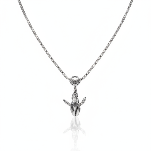 52Hz whale pendant necklace in vintage stainless steel with ocean-inspired design