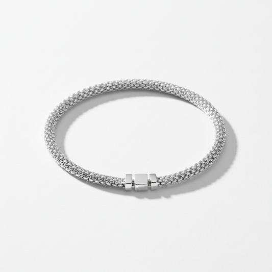 925 sterling silver woven chain bracelet minimalist mesh design