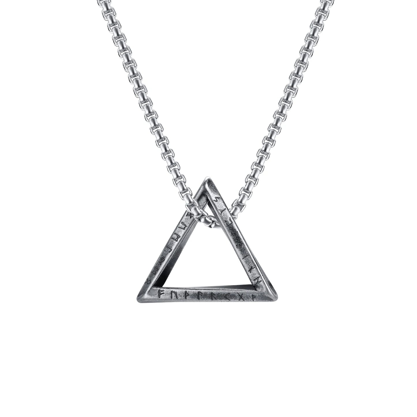 Norse Rune Triangle Pendant Necklace