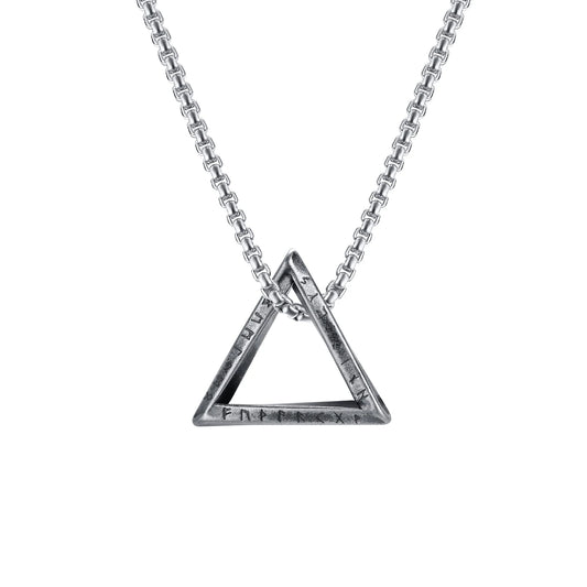 Norse Rune Triangle Pendant Necklace