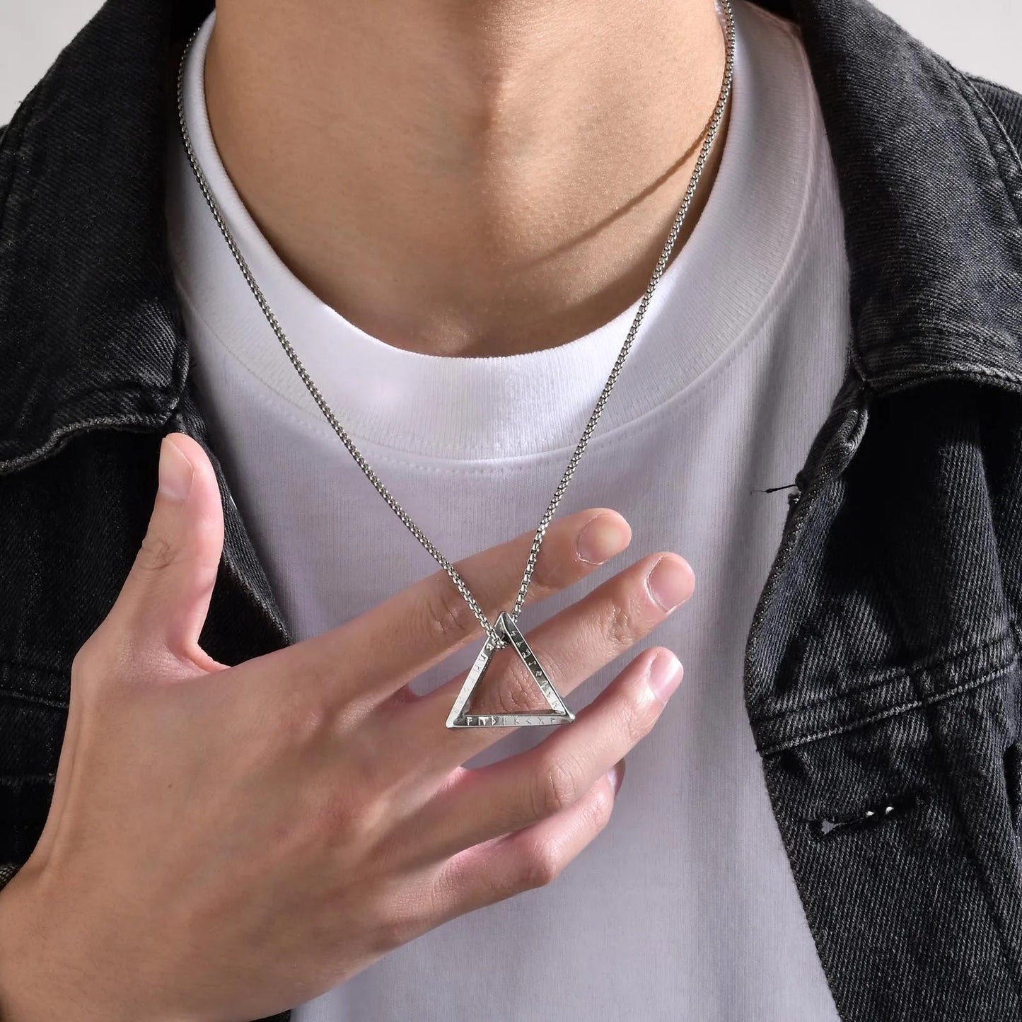 Norse Rune Triangle Pendant Necklace