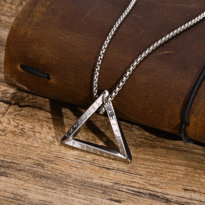 Norse Rune Triangle Pendant Necklace