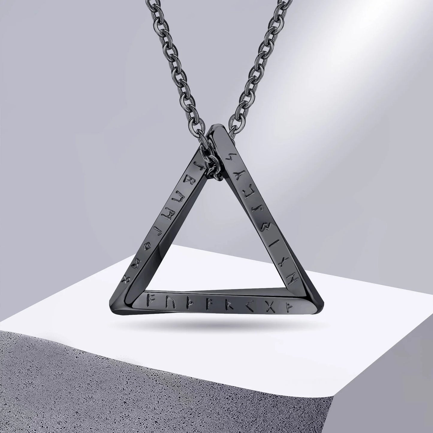 Norse Rune Triangle Pendant Necklace