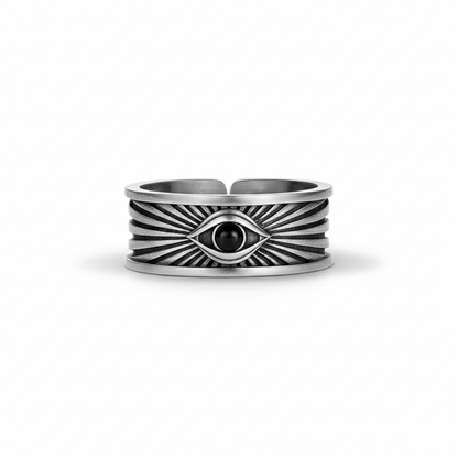 All seeing eye stainless steel ring vintage providence symbol band