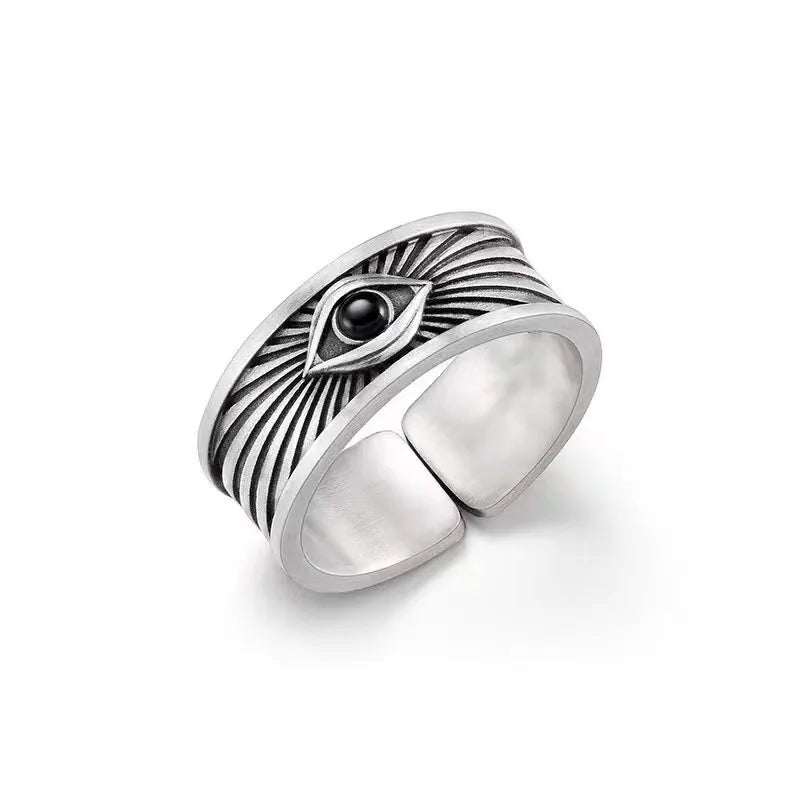 Antique style eye of providence ring stainless steel men jewelry
