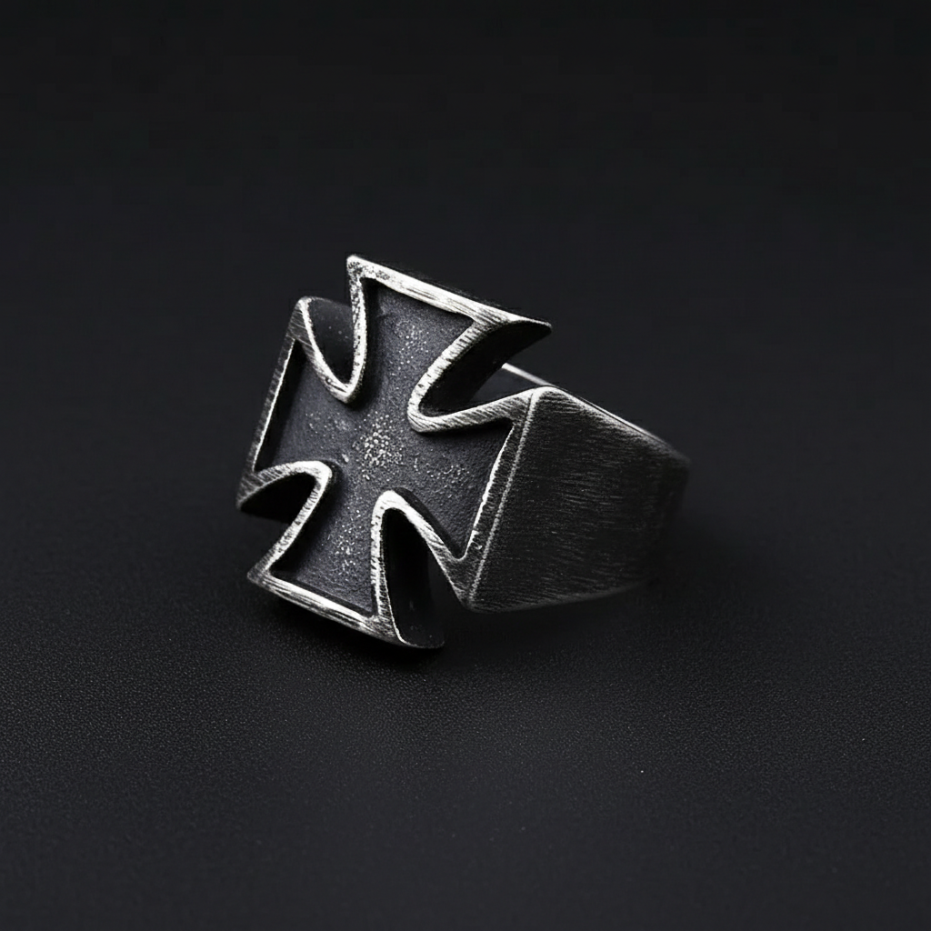 Biker cross ring men stainless steel iron cross jewelry