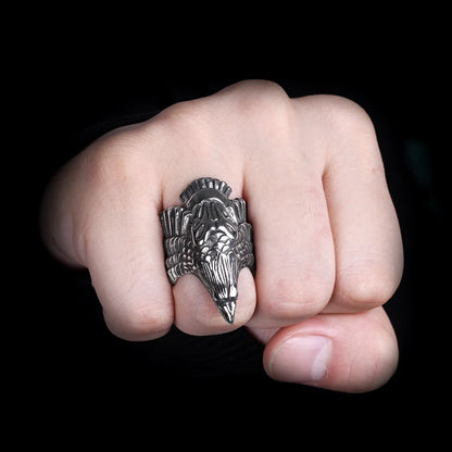 Biker eagle statement ring stainless steel men ring
