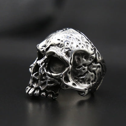 Biker skull statement ring stainless steel men jewelry