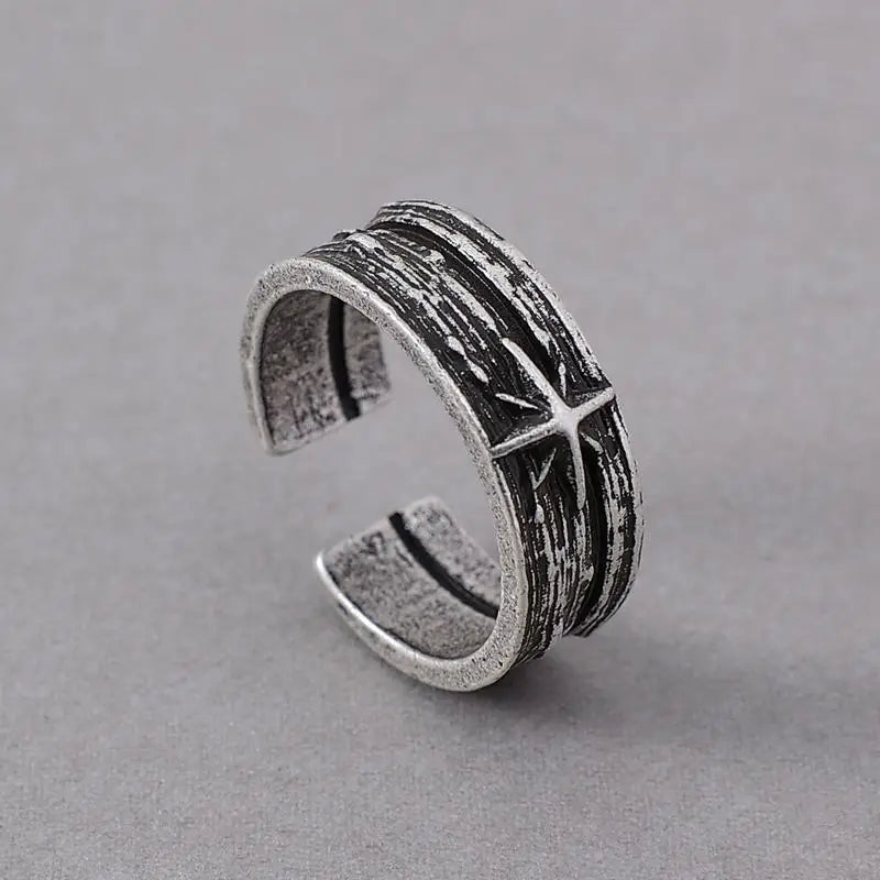 Celestial symbol ring stainless steel minimalist star design