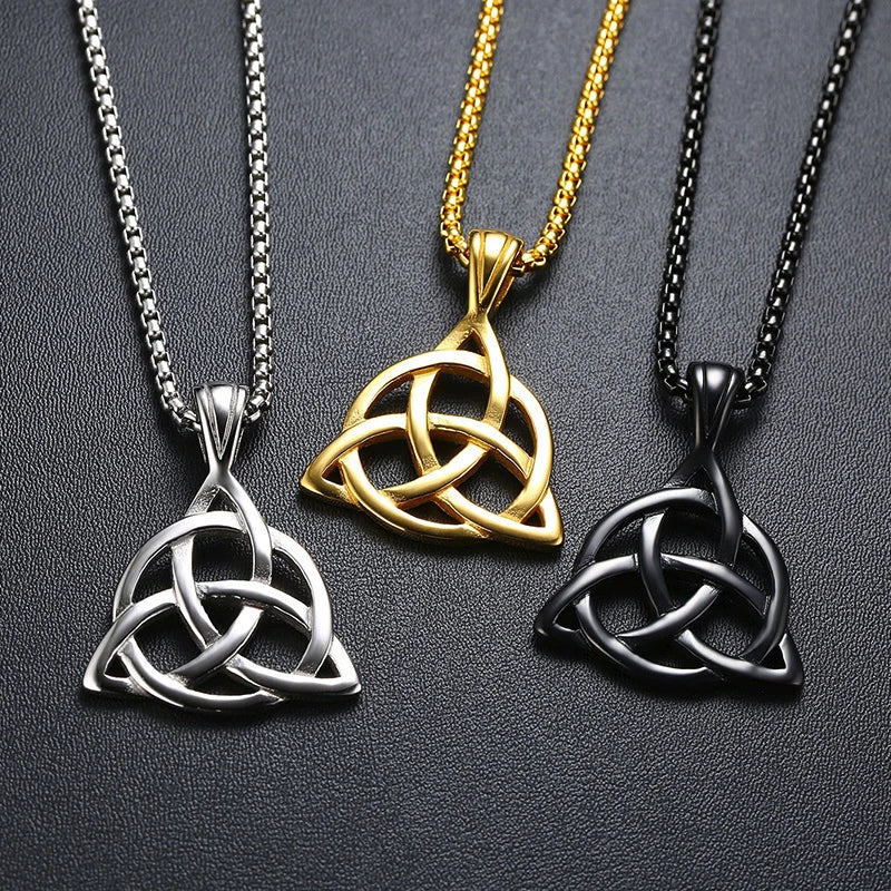 Triquetra knot pendant necklace inspired by Celtic symbolism