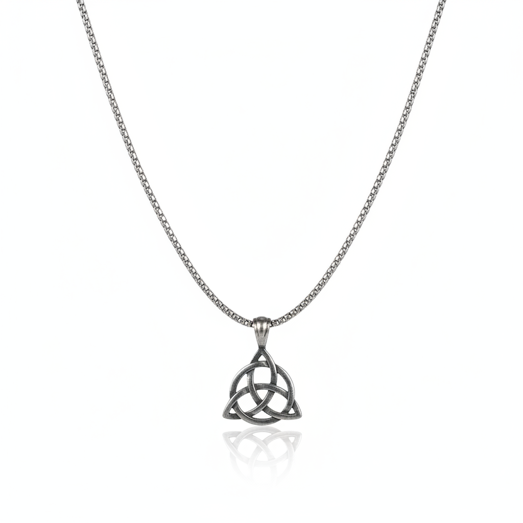 Celtic triquetra knot pendant necklace made from stainless steel