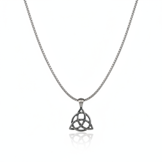 Celtic triquetra knot pendant necklace made from stainless steel