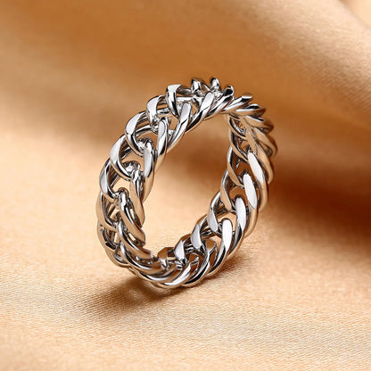 Cuban chain ring stainless steel statement jewelry
