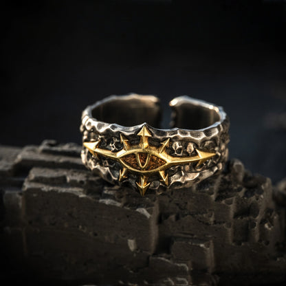 Dark fantasy symbol ring chaos star stainless steel jewelry