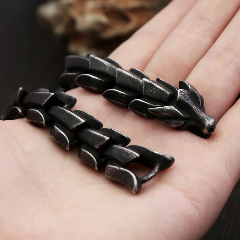 dragon scale stainless steel bracelet for men