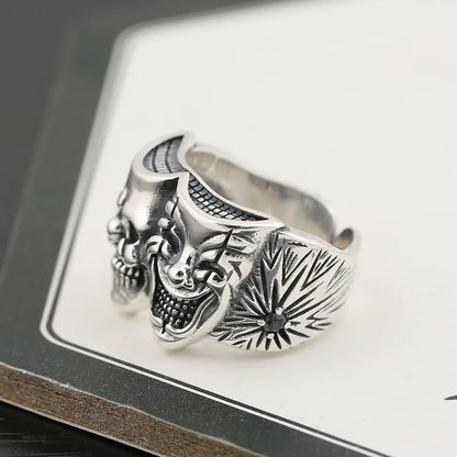 Dual face skull ring stainless steel gothic men’s ring
