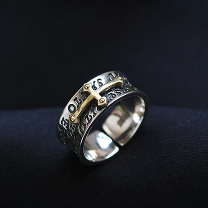Faith cross band ring stainless steel religious jewelry