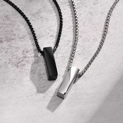 Modern stainless steel bar pendant necklace for everyday wear