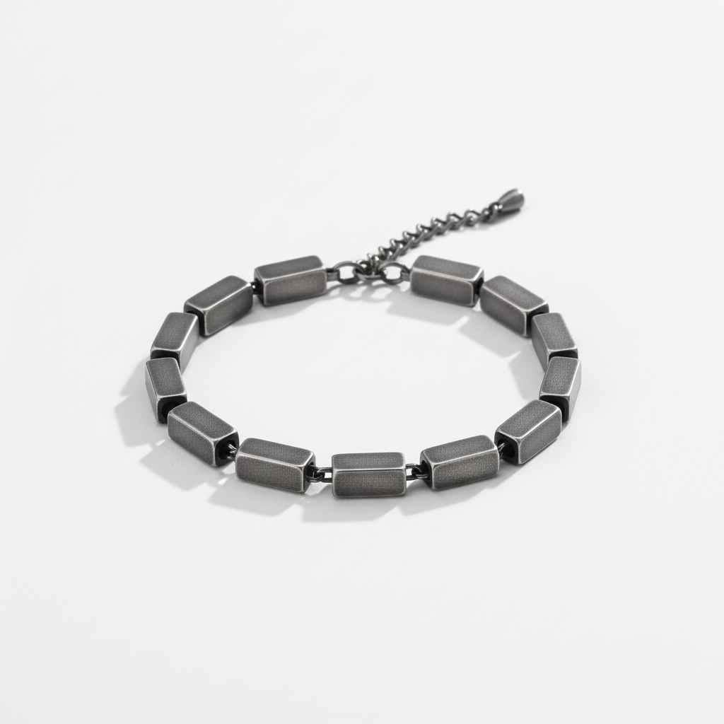 Geometric chain bracelet for men stainless steel minimalist link bracelet