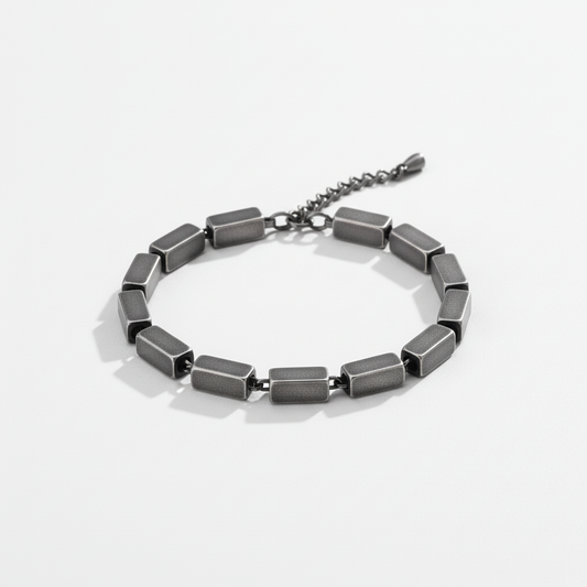 Geometric chain bracelet for men stainless steel minimalist link bracelet