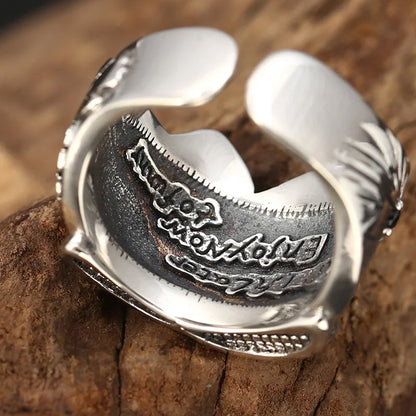 Gothic skull mask ring stainless steel vintage design