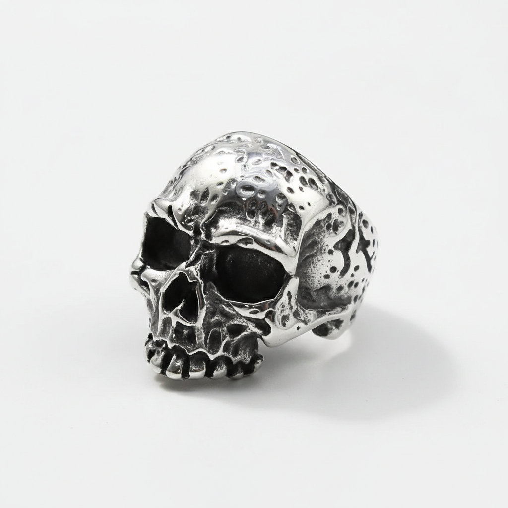 Gothic skull ring stainless steel biker statement ring