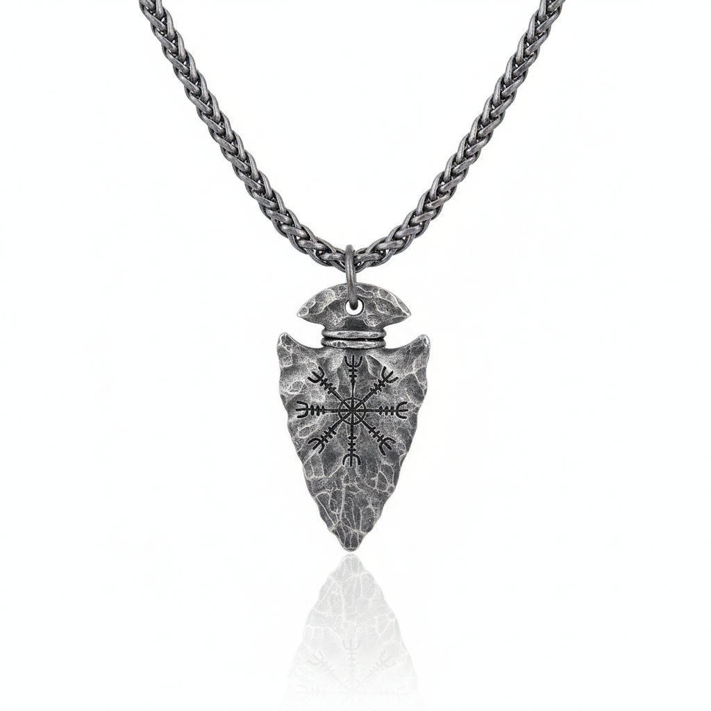 Helm of Awe Viking pendant necklace made from stainless steel