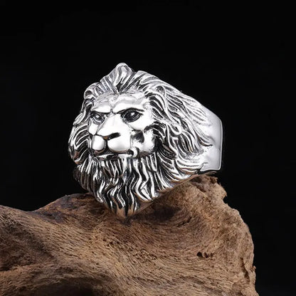 King lion ring stainless steel detailed lion head jewelry