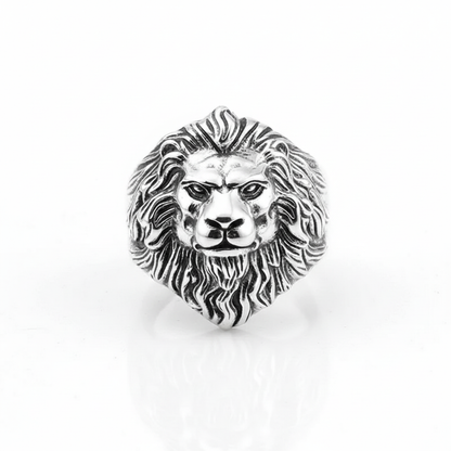Lion head ring stainless steel king lion statement ring for men