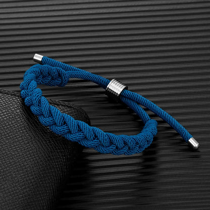 men's adjustable blue cord rope bracelet