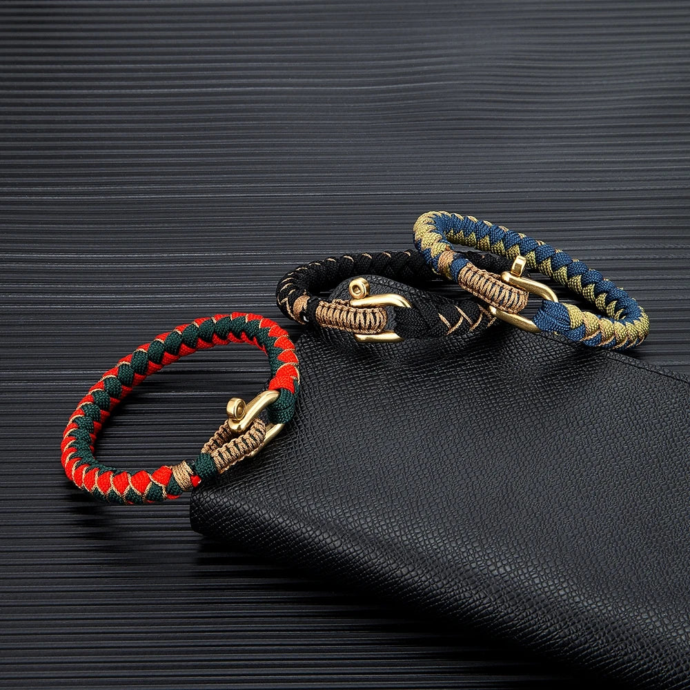 adventure style rope bracelets for men with paracord weave