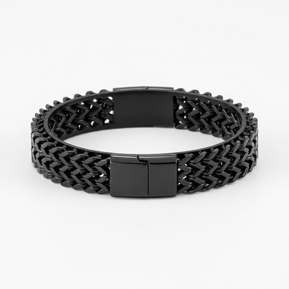 men's black cuban link stainless steel bracelet