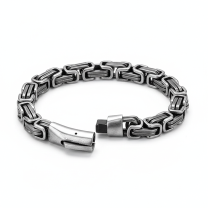 men's byzantine chain bracelet stainless steel