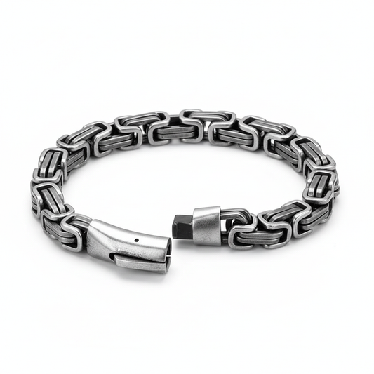 men's byzantine chain bracelet stainless steel