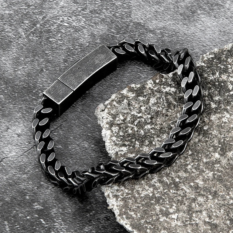 men's Cuban link chain bracelet stainless steel