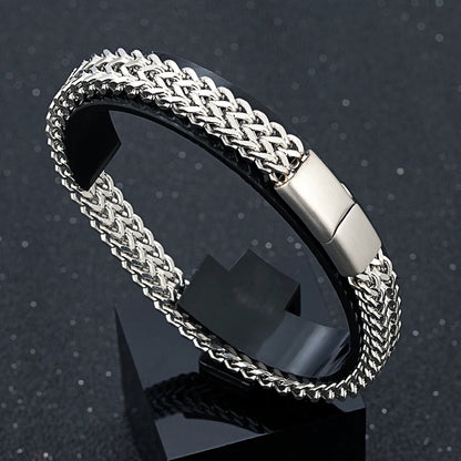 men's curb link stainless steel chain bracelet