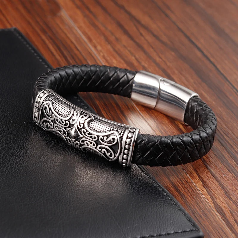 men's faith bracelet with cross stainless steel clasp