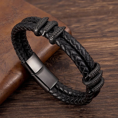 fantasy black dragon claw leather bracelet for men