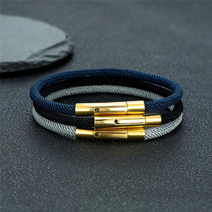 men's bracelets with braided cord and gold plated clasp