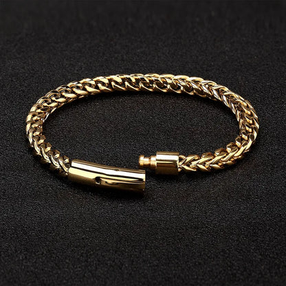 men's heavy gold stainless steel chain bracelet