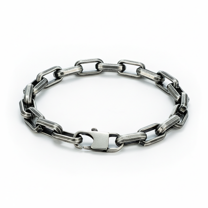 men's heavy rectangle link stainless steel bracelet