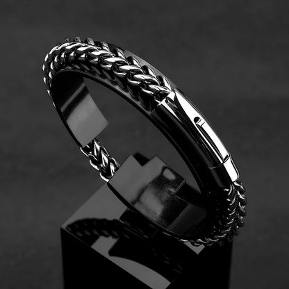 men's industrial silver chain bracelet stainless steel