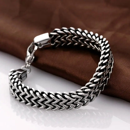 men's industrial titanium steel link bracelet