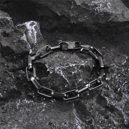 men's modern stainless steel link bracelet