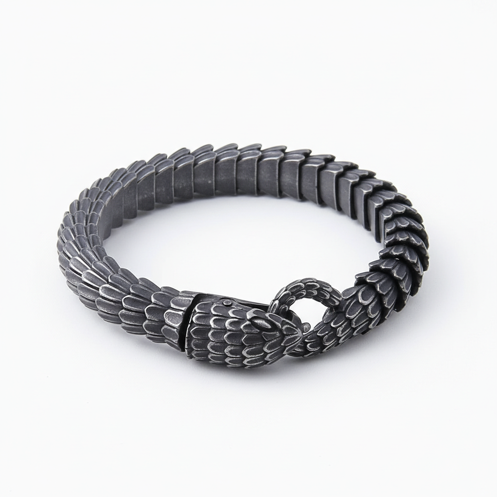 men's snake chain stainless steel bracelet