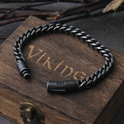 men's stainless steel chain link bracelet vintage style