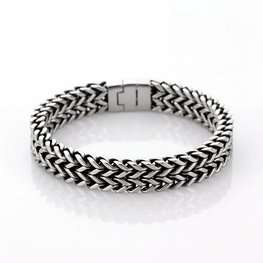 men's titanium steel woven chain bracelet