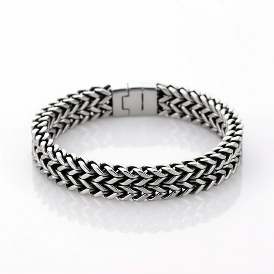 men's titanium steel woven chain bracelet